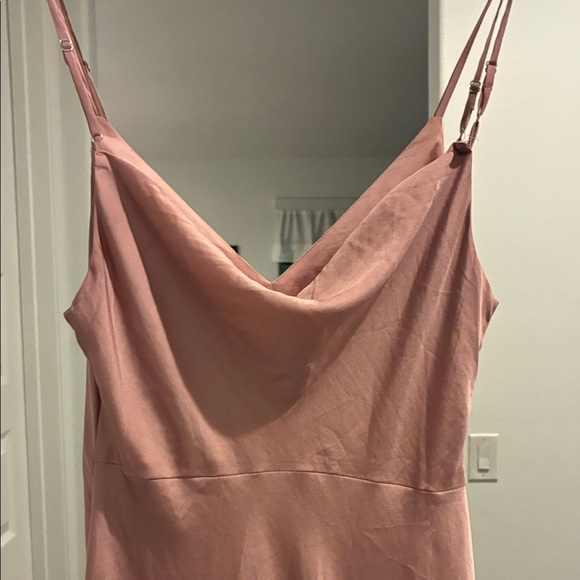 Free people intimately smoke and mirrors drap maxi mauve satin slip dress LG - Picture 12 of 12